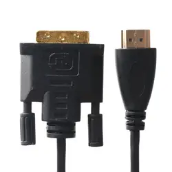 Высокое качество 1 м позолоченные HDMI/DVI 24 Кабель-адаптер мужчинами адаптер конвертер Черный