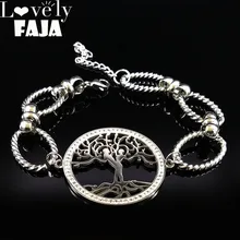 Кристальные браслеты из нержавеющей стали и браслеты для женщин Серебряный Цвет Любовь Древо жизни браслет, ювелирные изделия с бриллиантами pulseras B18059