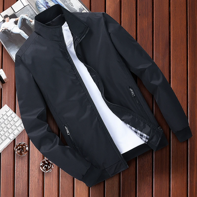 

2019 Autumn Casual Solid Korean Fashion Slim Bomber Jacket Men brand Overcoat Baseball Jackets Men's Jacket plus size 5xl Tops