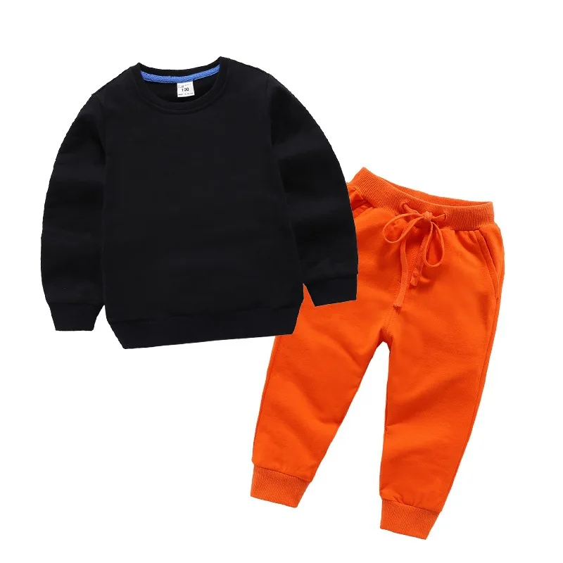 DE PEACH/12 цветов, модные детские комплекты одежды для мальчиков и девочек, свитер+ штаны, Осенние повседневные комплекты одежды для маленьких детей 1-10 лет - Цвет: as shown