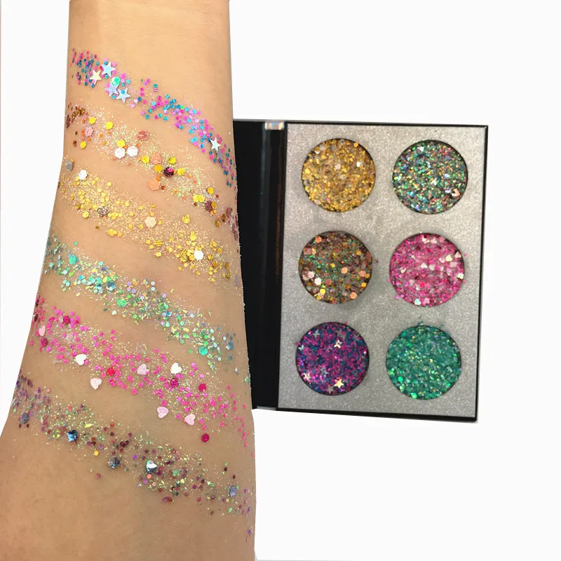 

Beauty Glazed Glitter Injection Festival Glitter Makeup Pallete Shimmer Rainbow Diamond Face Body EyeShadow Sequins Cosmetic