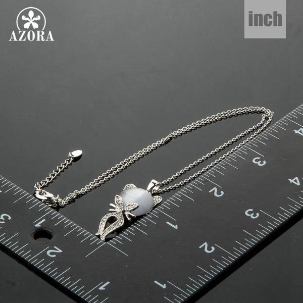Ожерелье с подвеской из австрийского хрусталя Stellux AZORA The Gray Cat White Gold TN0103|necklace a|pendant
