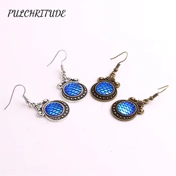 

PULCHRITUDE Metal Alloy 12pcs Fit Round 12mm Cabochon Base Earring Back Pendant Colorful Fish Scale Cameo Diy Jewelry Make C1498