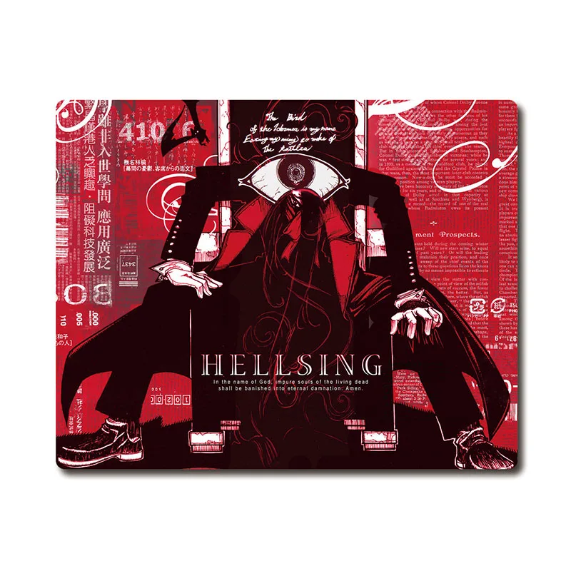 Готический Стиль Вампир Алукард аниме Hellsing Отпечатано Тяжелая ткачество анти-скольжения резиновая прокладка офисный коврик для мыши Coaster вечерние пользу