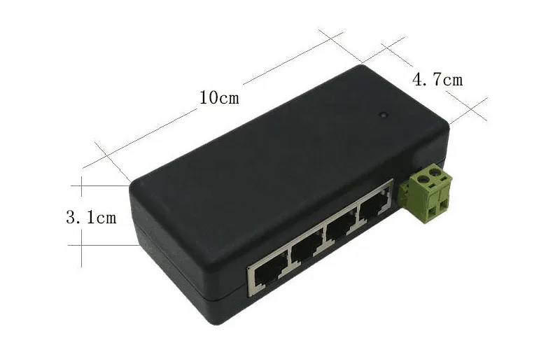 4 порта PoE инжектор 4CH PoE адаптер питания ethernet блок питания Pin 4,5(+)/7,8(-) Входной DC12V-DC48V для ip-камеры