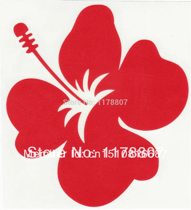 

15.2cm x 13.3cm Hibiscus Red Vinyl Sticker Car Truck Boat Decal Hawaiian Islands Flower 13 Colors