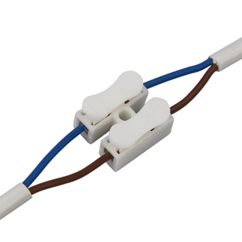 100 шт быстрый фиксатор соединения провода соединители 2 штифта электрические обжимные клеммы блок Кабельный соединитель зажим легкая посадка светодиодные ленты