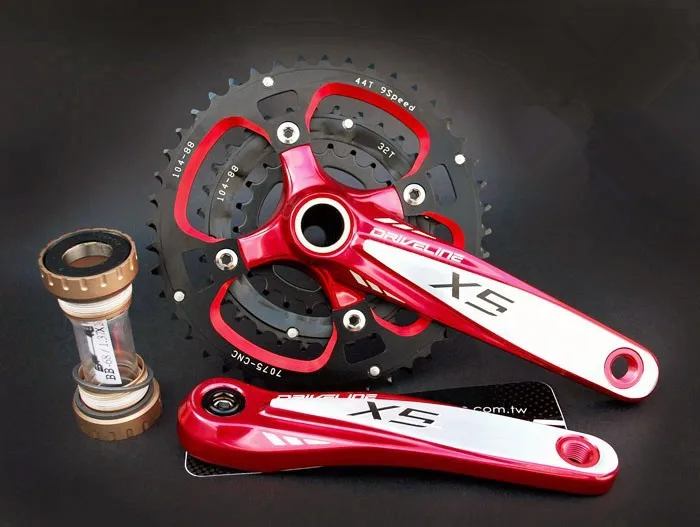 New 2013 Driveline X5 Triple MTB Crank Crankset 10 speed 44/32/22in