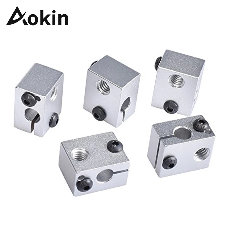 Best V6 Heat Block For V5 V6 J head Extruder HotEnd 3D Printer Aluminium Heater Block for E3D V6 All Metal 20*16*12mm Extruder Block