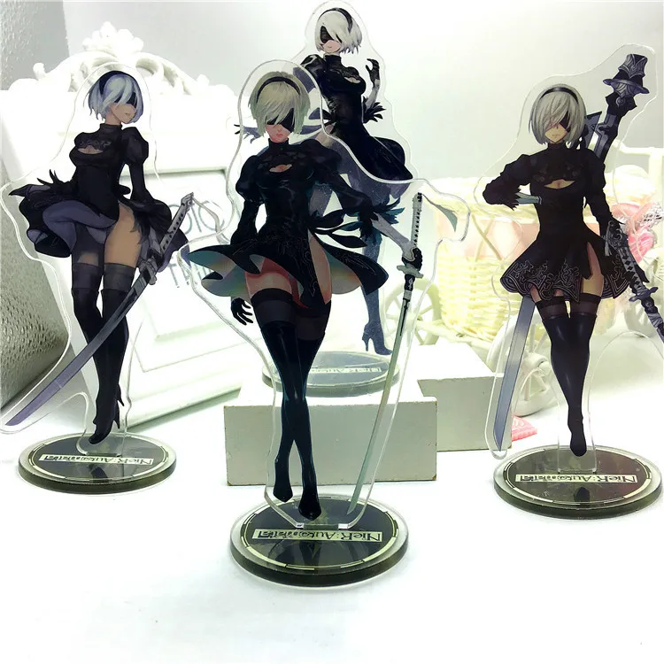 

15cm 2B NieR Automata Action Figure Keychain Double Sided Anime Peripherals Cute Cartoon Key Chains