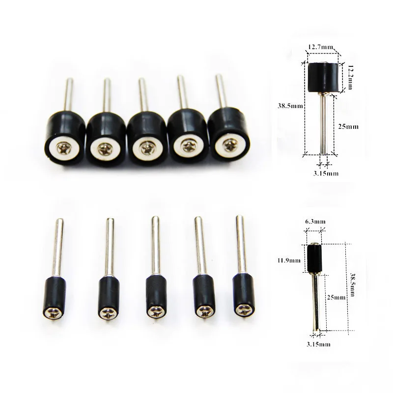 12.7mm and 6.35mm Rubber Mandrel with 3.2mm Shank Sand Drum Holder Accessories for Dremel Rotary Tool-1