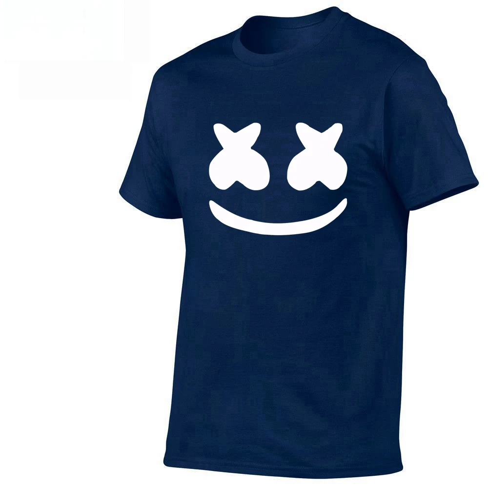 

New brand T Shirts Men print funny marshmello face t-shirt short sleeve boy casual cotton homme tops tees Plus Size XS-XXL