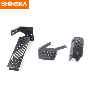 

SHINEKA Pedals for Jeep Wrangler 2007-2017 3Pcs Metal Foot Rest Brake Pedal Gas Pedal Set Increase Height for Jeep Wrangler JK