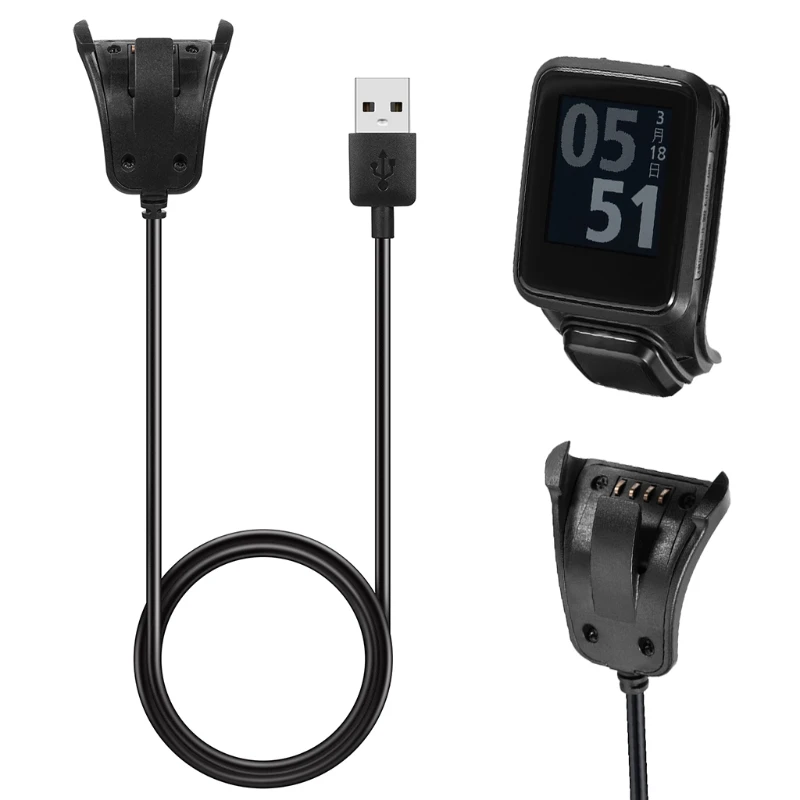 Data Sync USB Charger Clip Charging Cable For TomTom 2 3 Runner Golfer GPS Watch 95AD