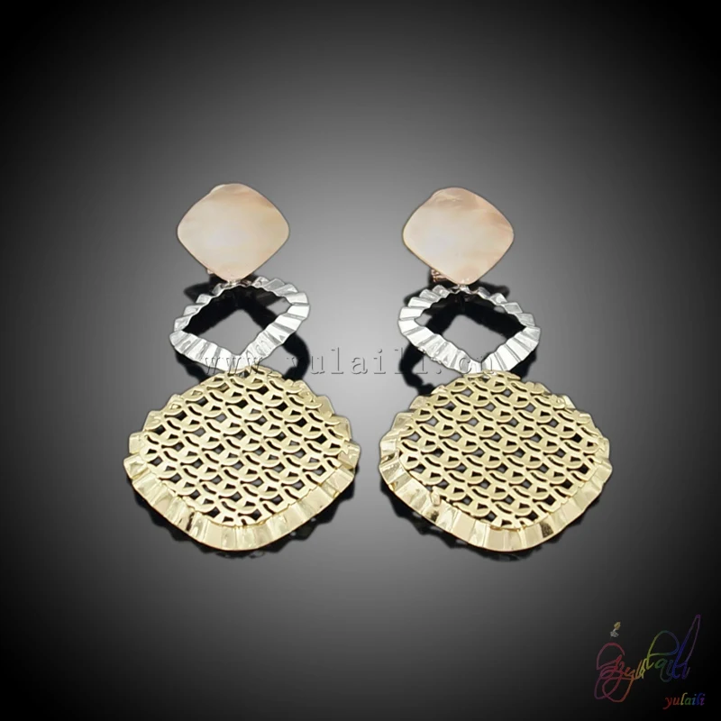 Yulaili gold series vintage style round shape design drop earrings for elegant ladies in party show Long | Украшения и аксессуары