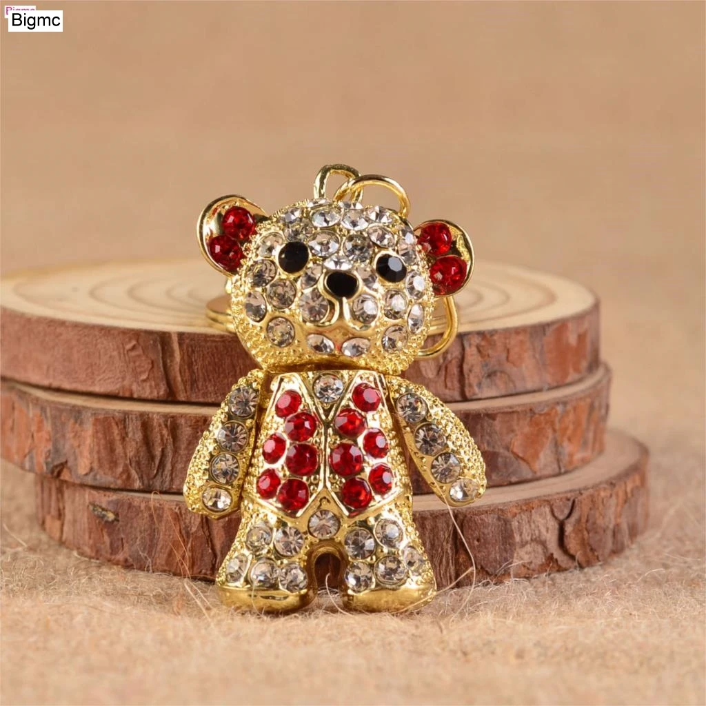 Buy New bear metal keychain women fashion crystal cute