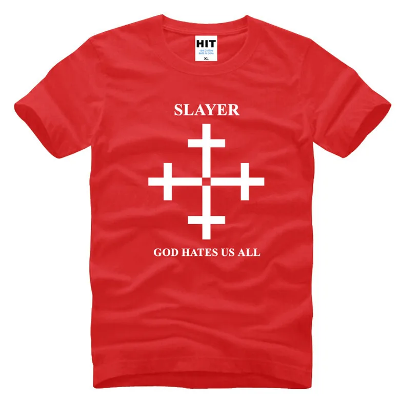 Slayer God Hate Us All Metal Мужская футболка с рок-музыкой, новинка, хлопковая футболка с коротким рукавом и круглым вырезом, Повседневная футболка - Цвет: HOY BAT