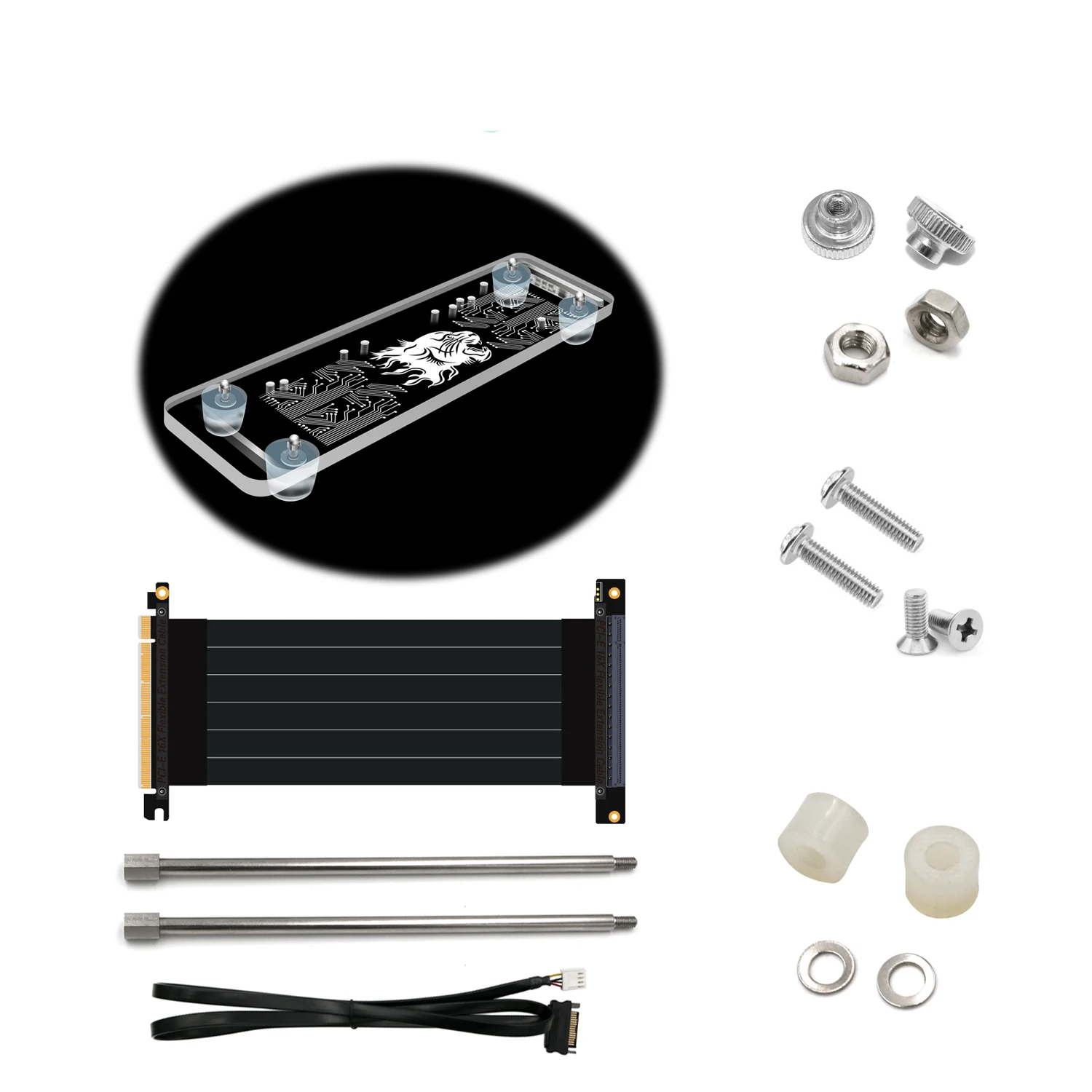 Кронштейн для видеокарты RGB LED Light с PCI E 3 0 16X подъемный кабель внешняя Встроенная
