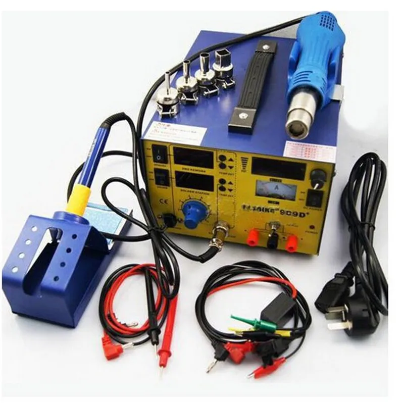 

saike 909D Upgrade saike 909D+ 3 in 1 Hot air gun rework station Soldering station dc power supply 220V or 110V 700W