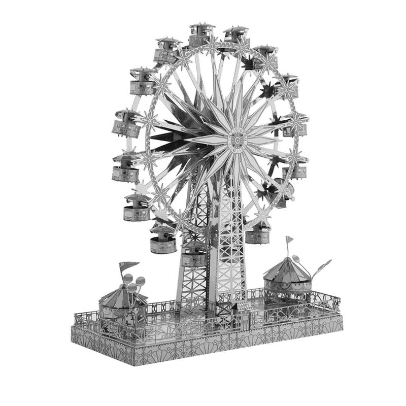 3D Metal Model Puzzle Movable Rotating Ferris Wheel DIY Laser Cutting