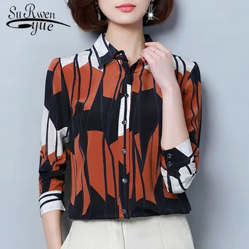 

Chiffon women tops and blouses 2018 fashion autumn OL women shirt long sleeve ladies clothes causal blusa feminine 1389 45