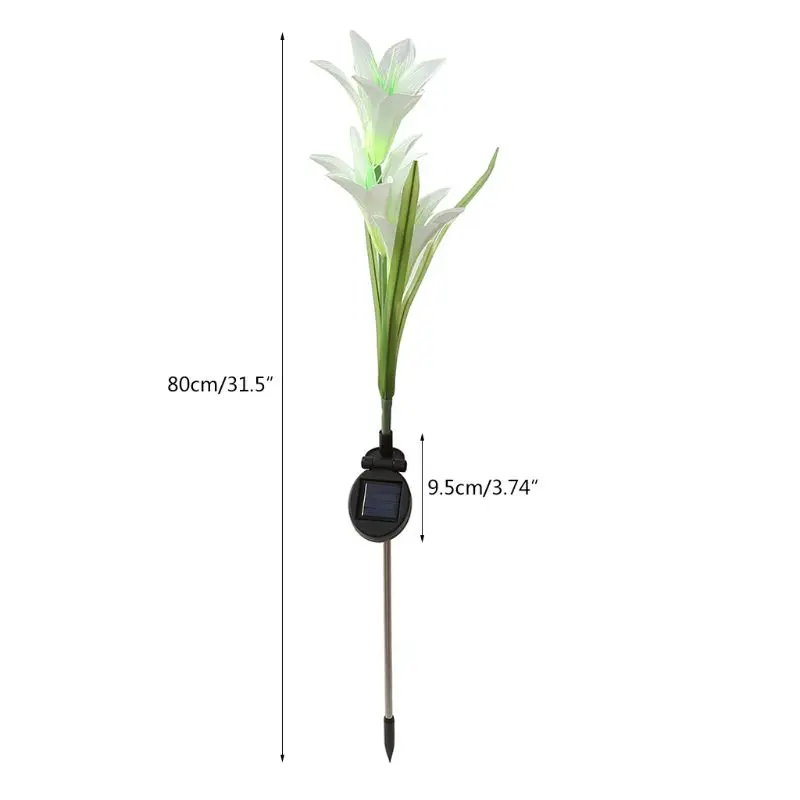 СВЕТОДИОДНЫЙ декоративные фонари ночного освещения цветок лилии-Форма Солнечный садовый светильник с Кола мульти-Цветной Изменение светодиодные лампы