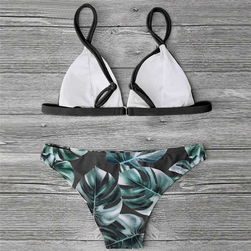 Women's Swimming Suit Bandeau Bandage Bikini Set Push-Up Brazilian Swimwear Beachwear Swimwear Swimsuit for Girls #2J10#F (16)