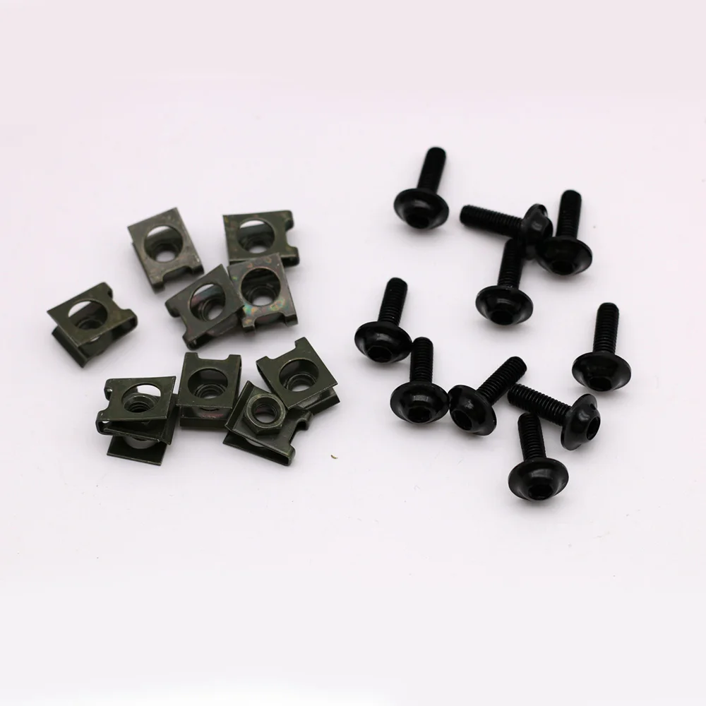 thumbnail image 2 of 40-Pc Motorcycle Fairing Bolt Kit – M5 M6 Black Aluminum | Fastener Clip Nuts For Yamaha Kawasaki Suzuki 2 of 11