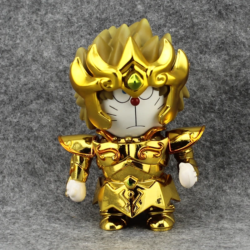 

Free Shipping Cute 4" Anime Doraemon DoraCat Cosplay Show cos Saint Seiya Leo Boxed 10cm PVC Action Figure Model Doll Toys Gift