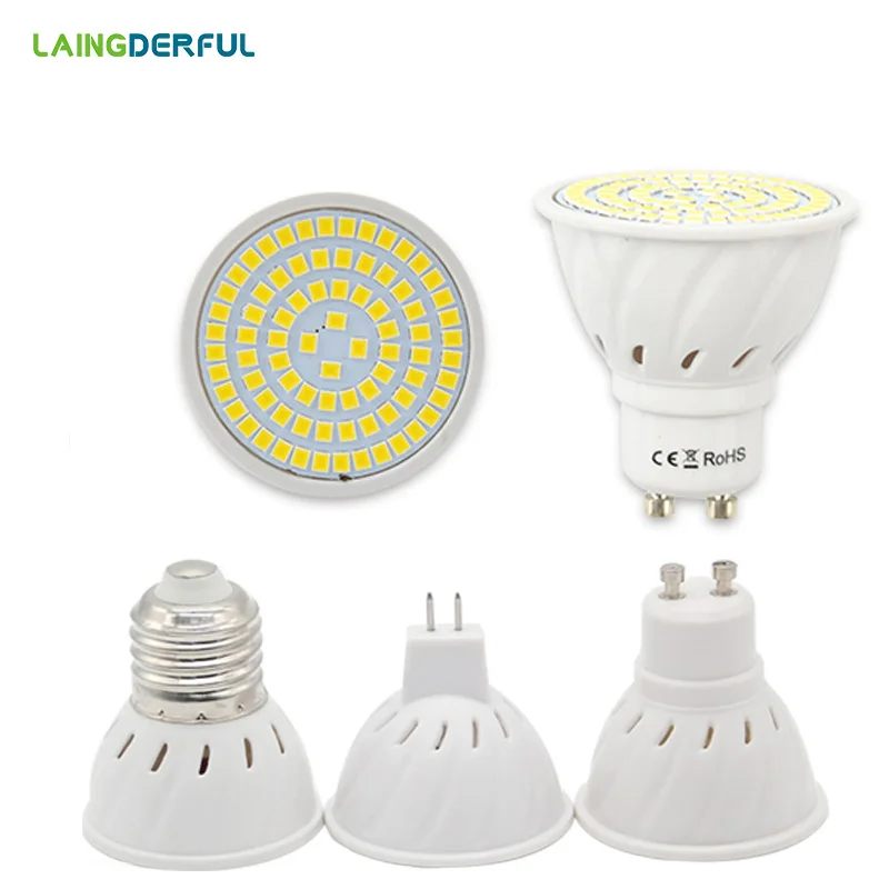 10 шт./лот Светодиодный прожектор GU10 E27 MR16 E14 Светодиодная лампа AC220V SMD2835 48