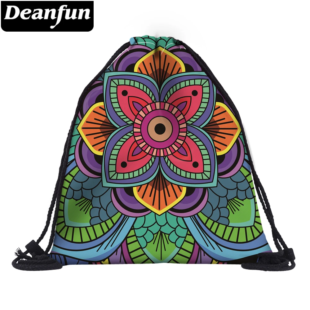 

Deanfun 3D Printed Drawstring Bag Colorful Flower Fashion School bags for Women Travel 60135