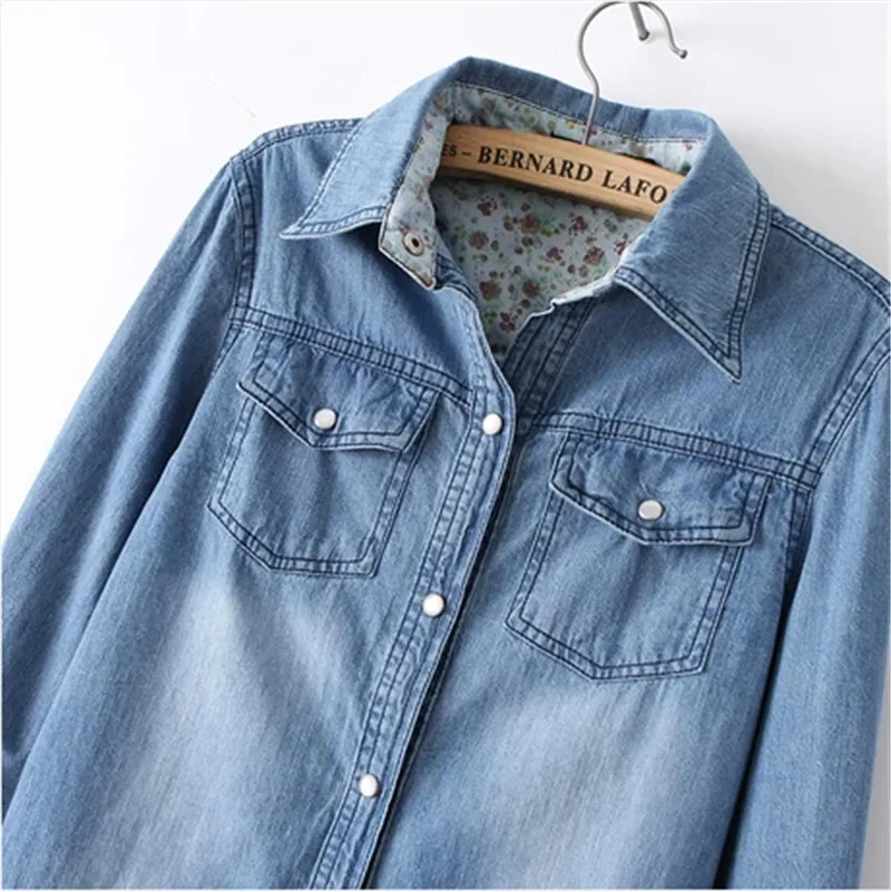 Плюс размер джинсовая куртка Женская Корейская Весенняя свободная длинная Базовая куртка Женская однобортная джинсовая куртка с длинным рукавом пальто 3XL A367