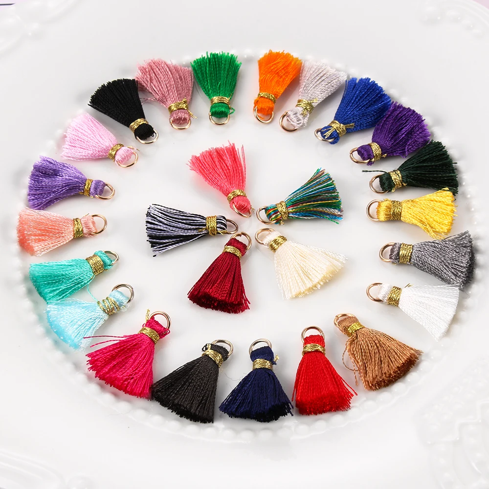 10pcs/lot 2cm Mini Silky Tassels Colorful Small Tassel For Jewelry
