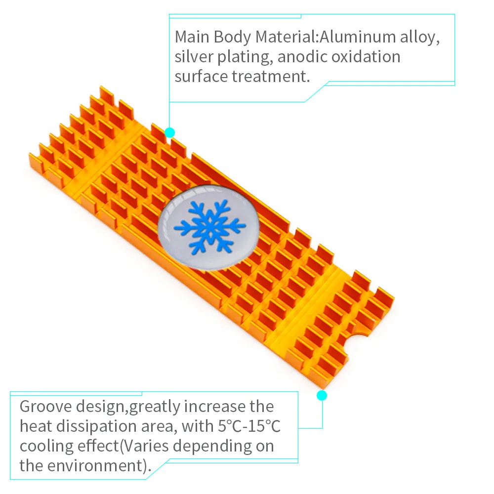 Радиатор алюминиевый радиатор экструдированный радиатор для PCIe NVMe M2 2280 SSD рассеивание тепла охлаждение кулер с силиконовой термопрокладкой