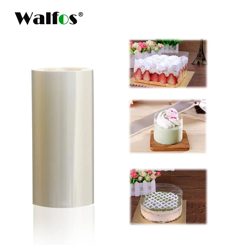 

WALFOS 10cm 8cm Transparent Clear PET Plastic Fine Cake Edge Wrapping Cake Tools Baking Cake For DIY Home & Kitchen Accessories