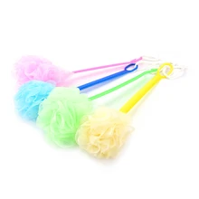 1 шт. для ванны с длинной ручкой Цветочная щетка для мытья ванны большой размер принадлежности для ванной комнаты мягкие Пузырьковые марлевые сетки тертые задние щетки для душа