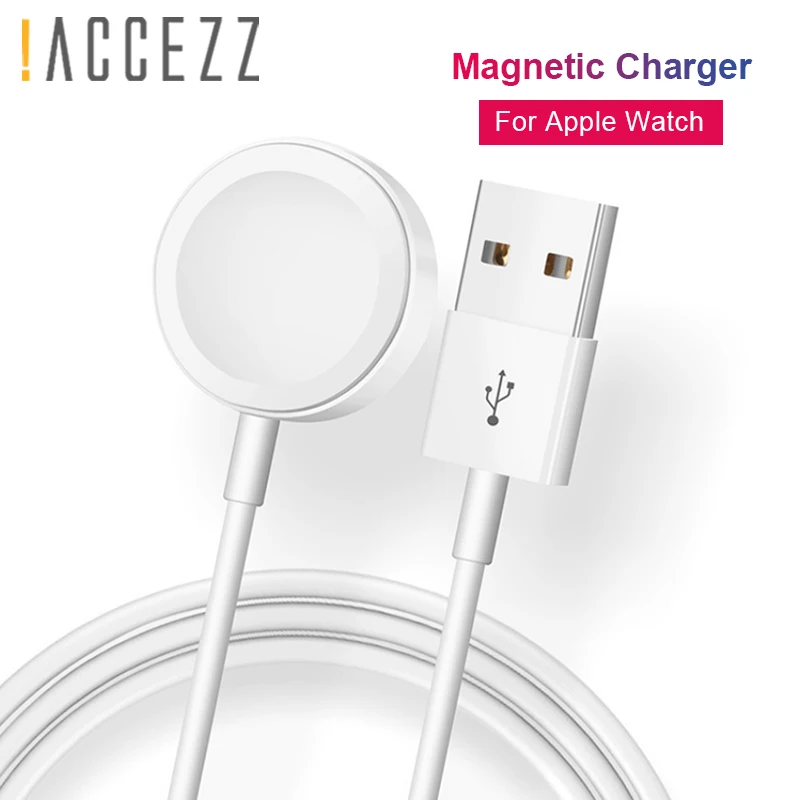 

!ACCEZZ Fast Wireless Charger Pad For i Watch 1 2 3 4 Series USB Magnetic Quick Wireless Charge For Apple Watch Charging 1M Line