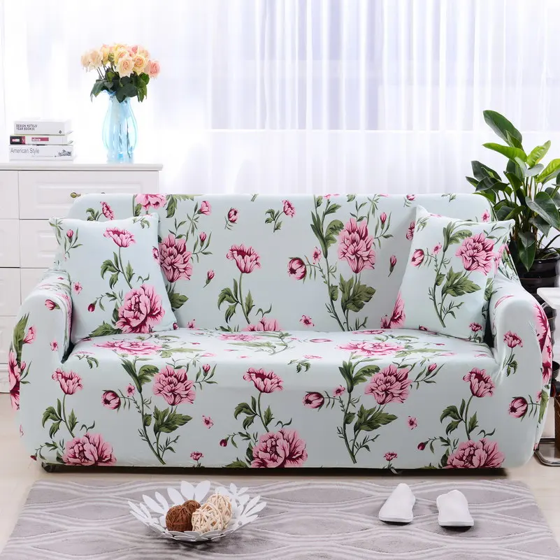 

Universal Florals Slipcover Sofa Covers Elastic Stretch Polyester All-inclusive Sofa Towel Sofa Cushion L-Style Sofa Case 1 pcs