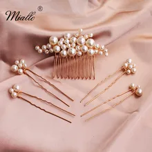 Miallo 5 шт./компл. свадебные расческа для волос Свадебные Заколки для волос женские аксессуары для волос Головные уборы ручной работы