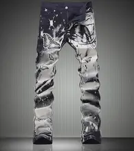 Fashion New Butterfly Print Black Trousers Fashion Slim Denim Jeans
