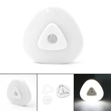2016 Popular New 2 Modes Mini Wireless Infrared Motion Sensor Ceiling Night Triangle Light Battery Powered Porch Lamp,Use AAA