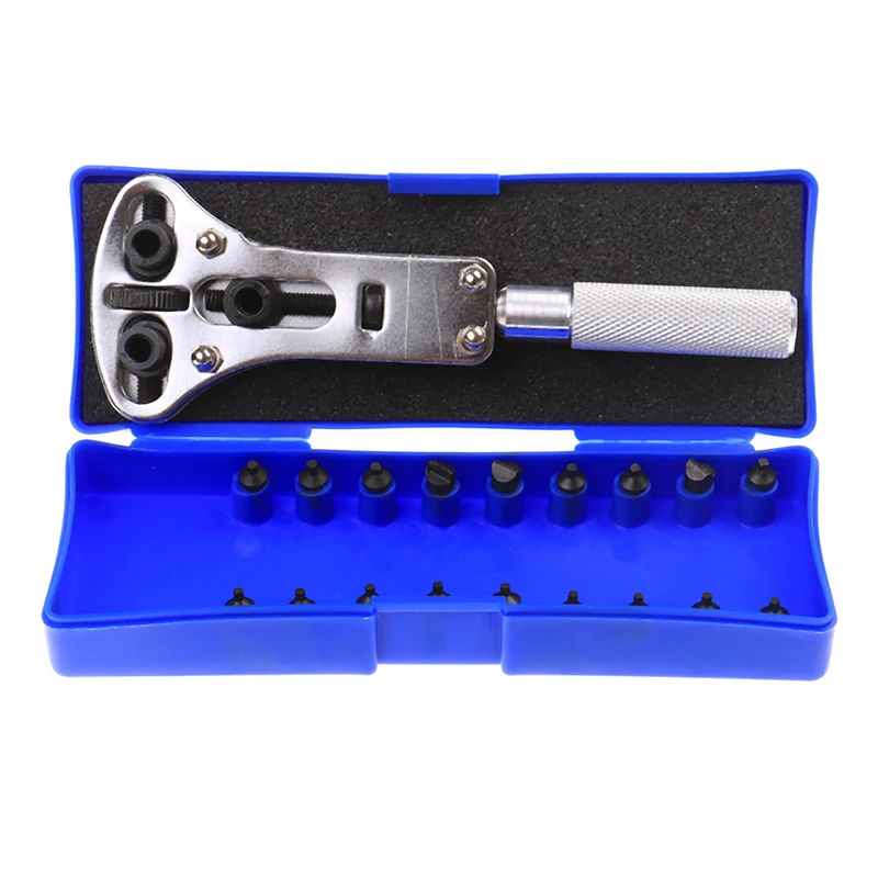 1 Set Watch Repair Tool Opener Wrench Remover Tool + Box Screw Adjustable Back Case