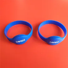 50 шт./лот 13.56 мГц MF 1 К S50 меток nfc Управление доступом силиконовый браслет NFC Браслет печатных rfid-синий