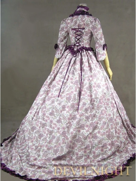 Платье в викторианском стиле с фиолетовым цветочным узором|pattern dress|victorian dressmarie