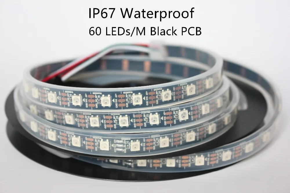 smart led pixel strip, preto branco pcb,