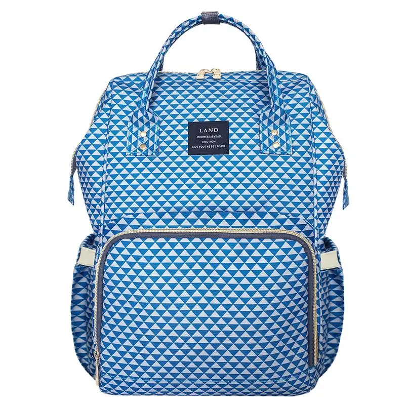 LAND Baby Пеленки сумка модные Подгузники Сумки Большой Рюкзак Детские органайзер для беременных сумки для мамы сумки детские подгузники рюкзак/ - Цвет: Blue plaid