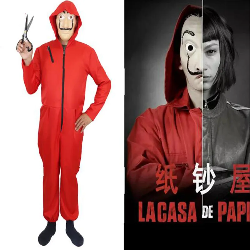 Сальвадор Дали La Casa De Papel костюм и косплей с маской для лица дом бумаги ролевые вечерние партии Хэллоуин деньги Heist S-XXL