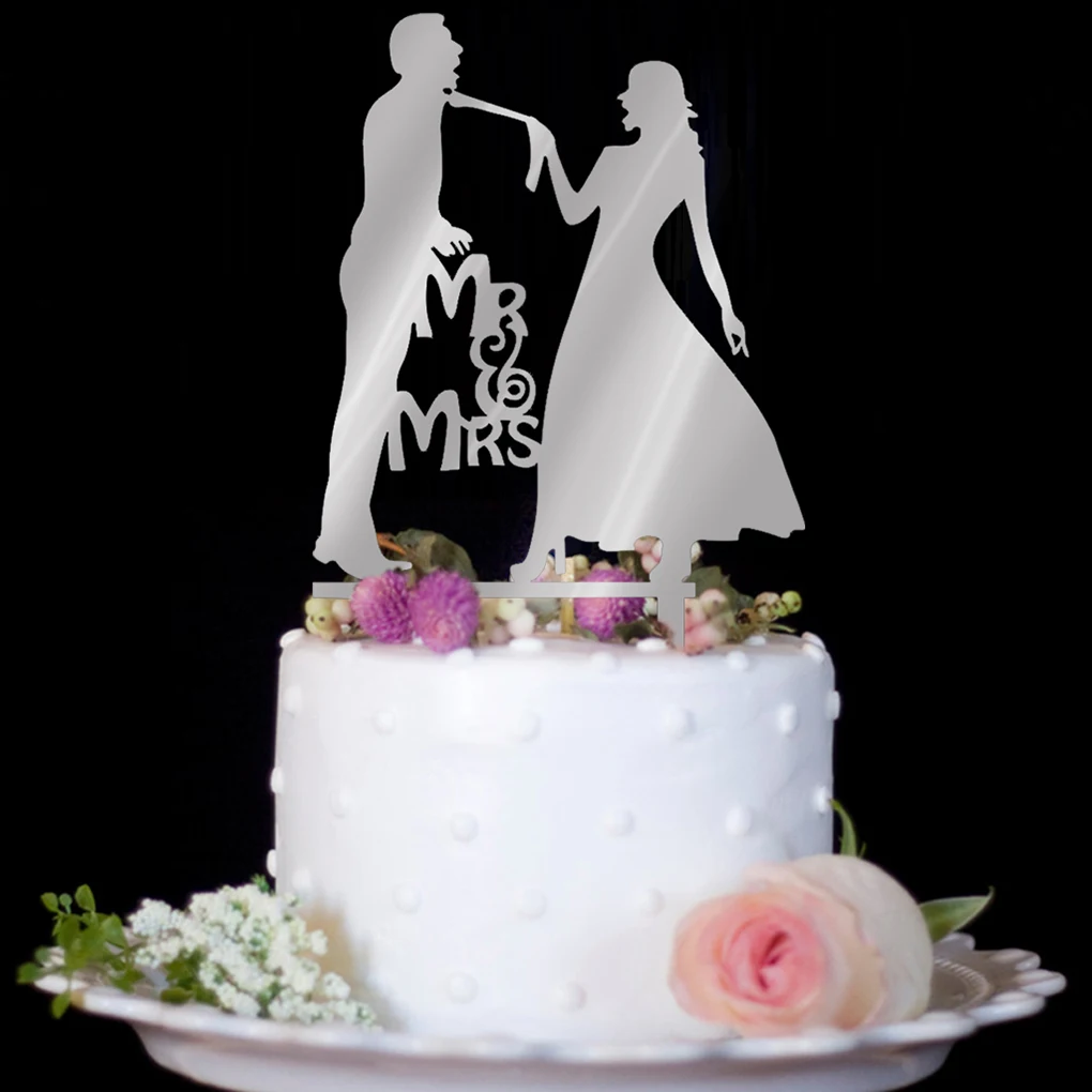 

Wedding Cake Topper Black Acrylic Sweet Wedding Decoration Mariage Birthday Party Supplies Adult Favors