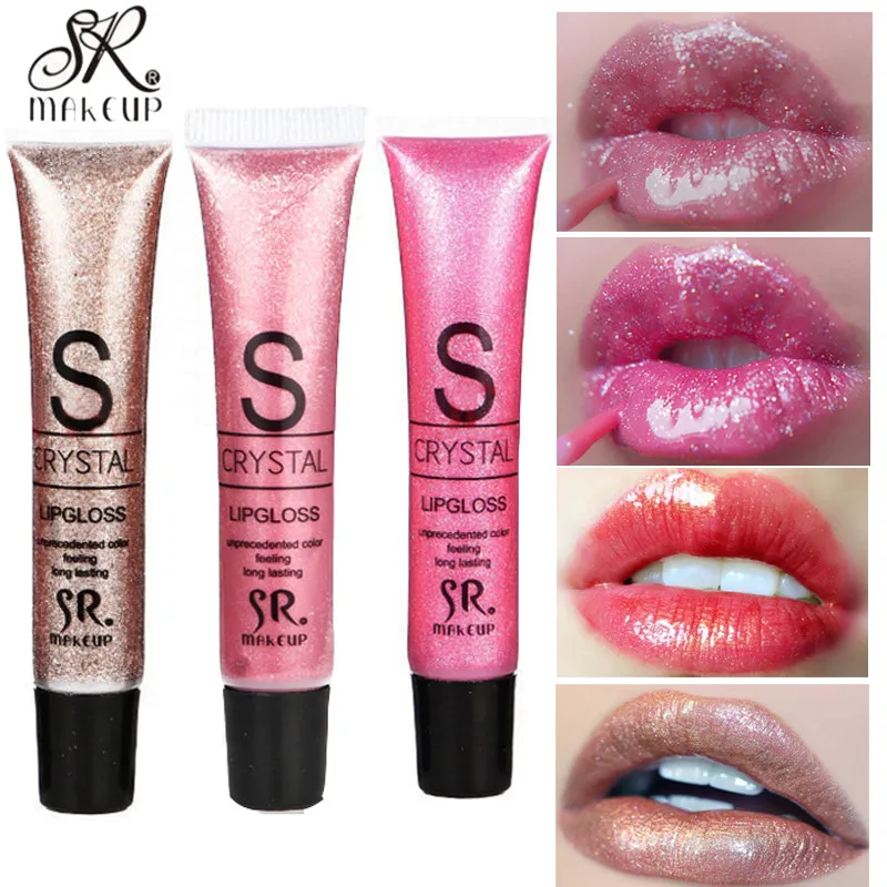 SR MAKEUP Brand Makeup Crystal Liquid Lips Cosmetics Long Lasting Lipstick Moisturizer Shining