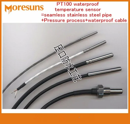 

Fast Free Ship 5pcs/lot PT100 waterproof temperature sensor=seamless stainless steel pipe+Pressure process+waterproof cable